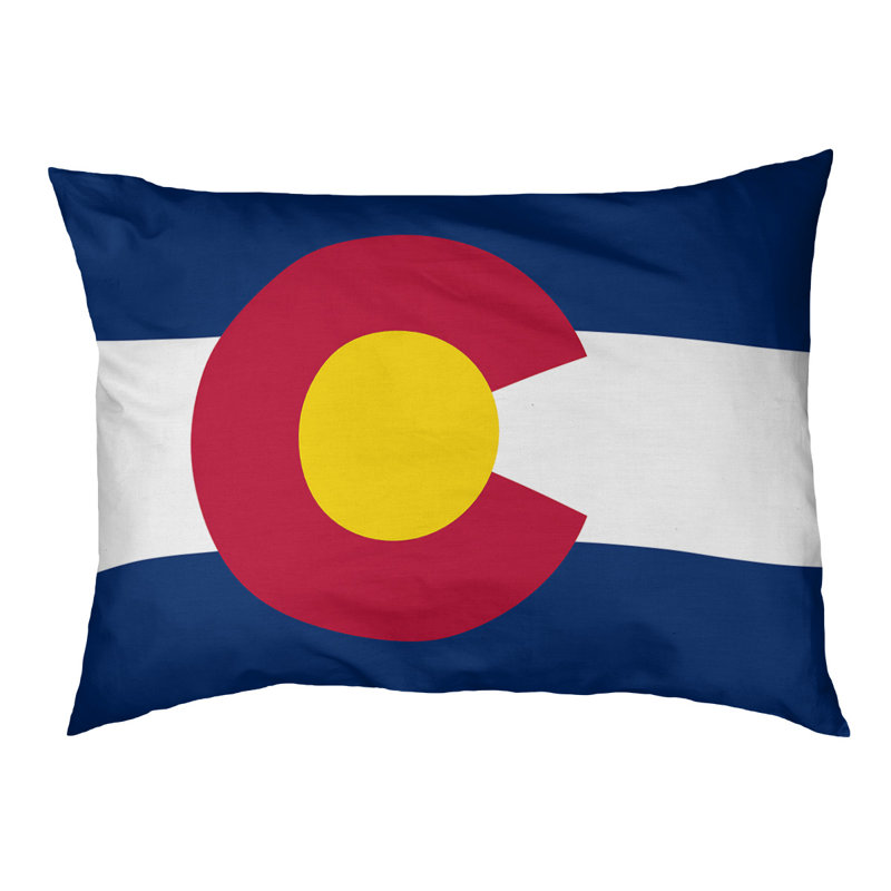 Coussin de concepteur colorado flag Burien, L 42 po x l 52 po, Noir