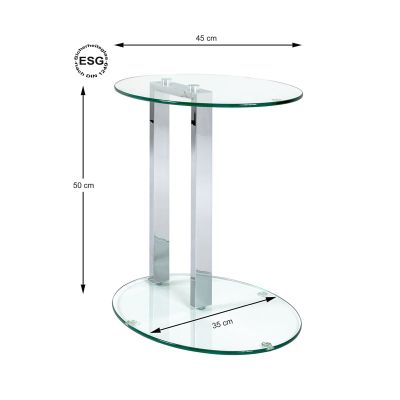 Holly Glass Top C Table End Table