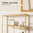 5-tier Bookshelf, Tempered Glass Display Shelf, Modern Open Shelf Bookshelf, Tall Storage Open Bookcase For Living Room, Home Office, Bedroom, Golden-306668248