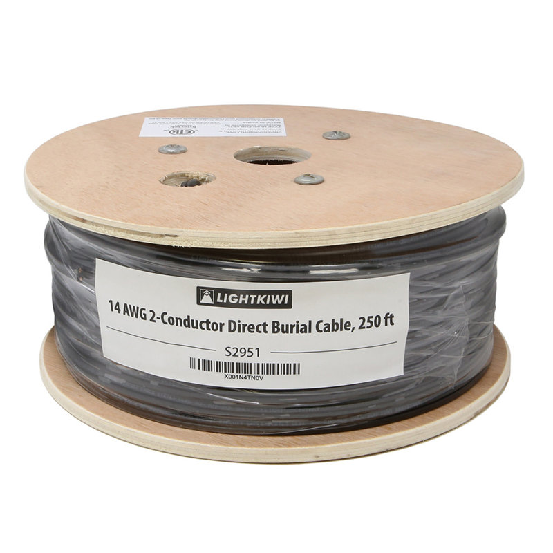 250ft Black 14AWG 2-Conductor Direct Burial Cable