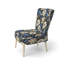 Chaise d'appoint rembourrée bohémienne et éclectique Beige et bleu