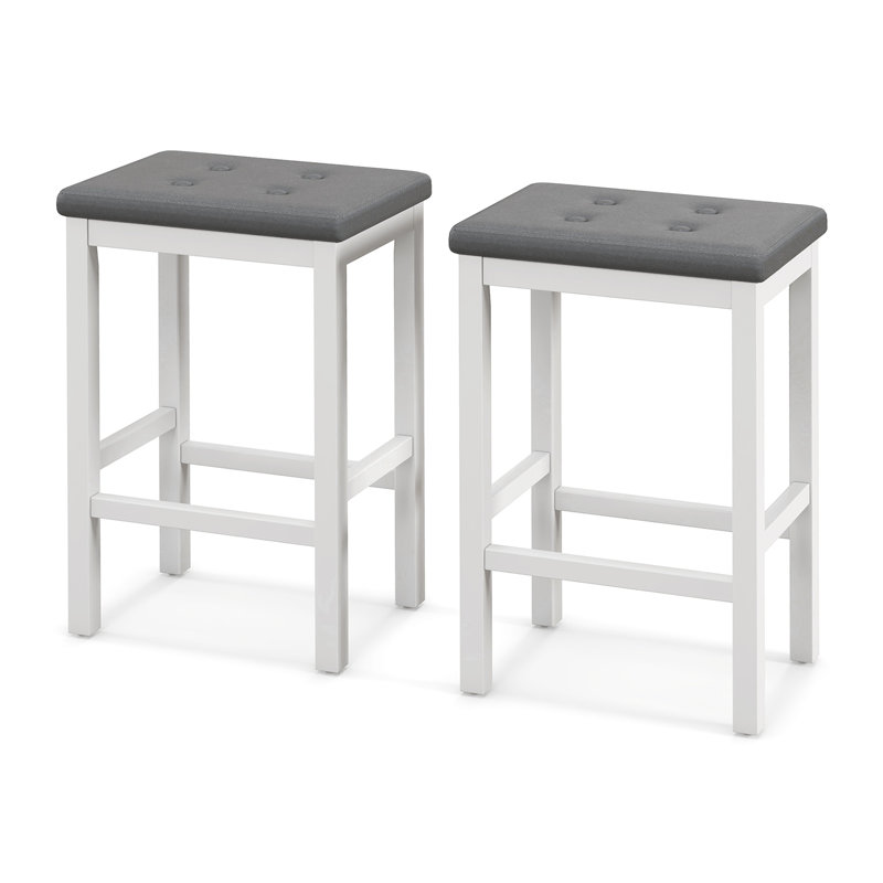Tabouret de comptoir 24 po Bernise, Blanc, Gris