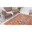 Tapis jaune / rouge / bleu en coton tissé à plat à la main Jephum-86943234