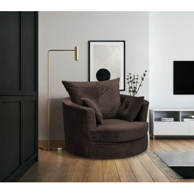 Bilbo Upholstered Swivel Barrel Chair