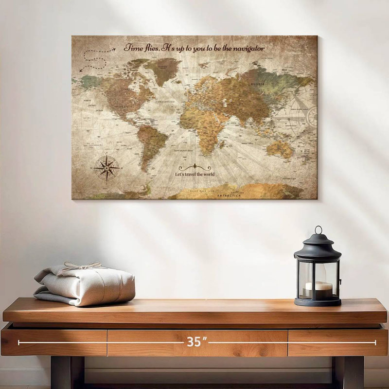 Carte du monde Be The Navigator, H 16 po x l 24 po