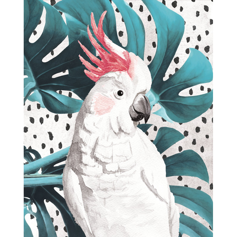 Cacatoès Monstera - imprimé, H 30 po x l 20 po
