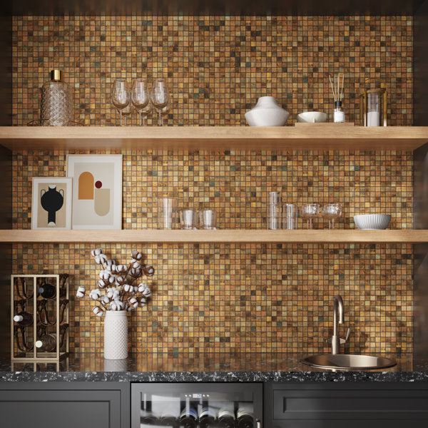 12" x 12" Metal Random Mosaic Wall & Floor Tile