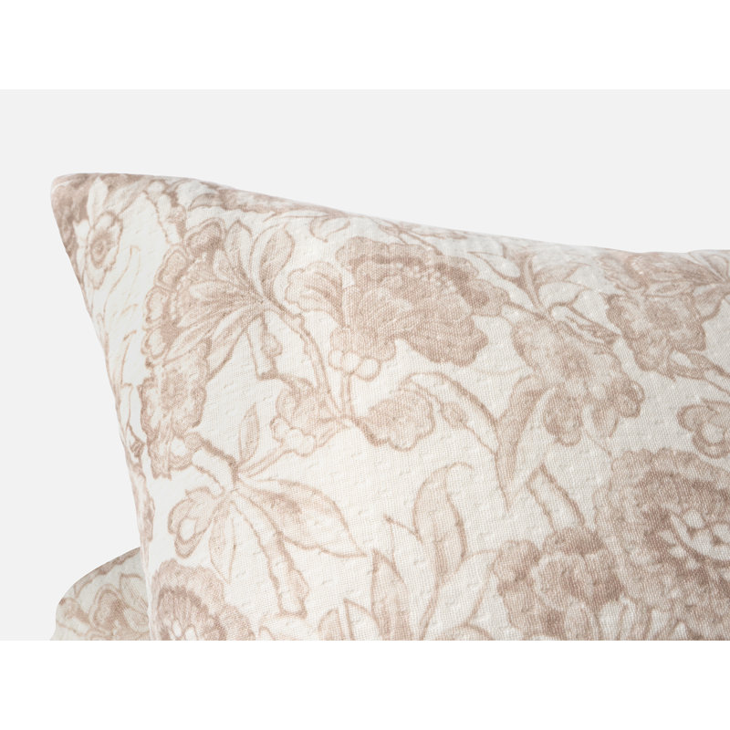 Balboa Organic Print Reversible Throw Pillow, Undyed w/Antique Rose