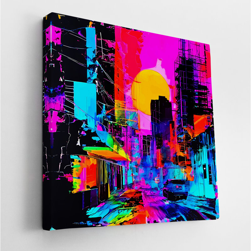 Neon City, 24" H x 24" W