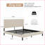 Structure de lit plateforme très grand en métal - Beige silencieux robuste de 800 lb pour la chambre principale
