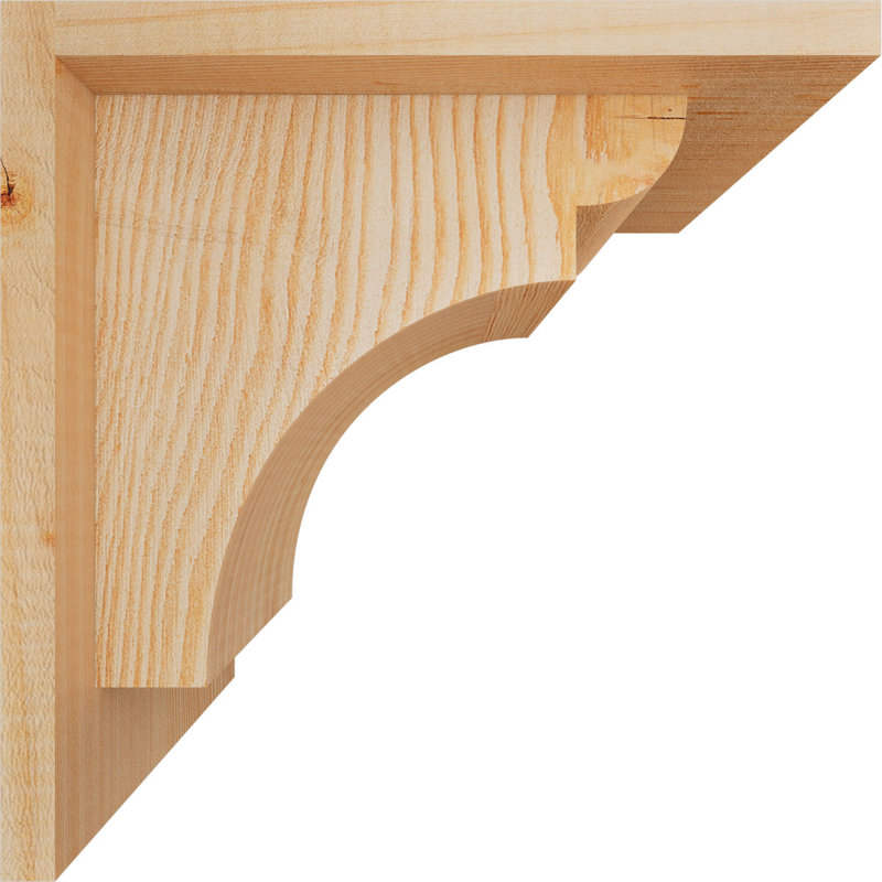 Yorktown Corbel w/Backplate, 10" H x 7.5" W x 10" D, Douglas Fir, Smooth