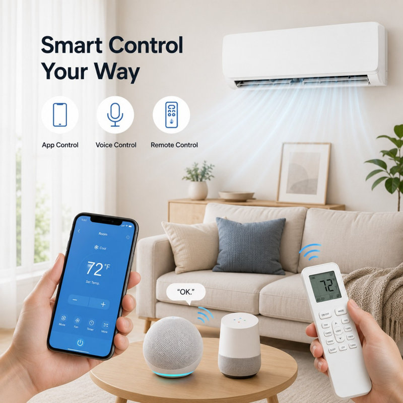 Mini système de climatisation et de thermopompe sans conduit 12 000 BTU 230 V avec application intelligente, 19 SEER2