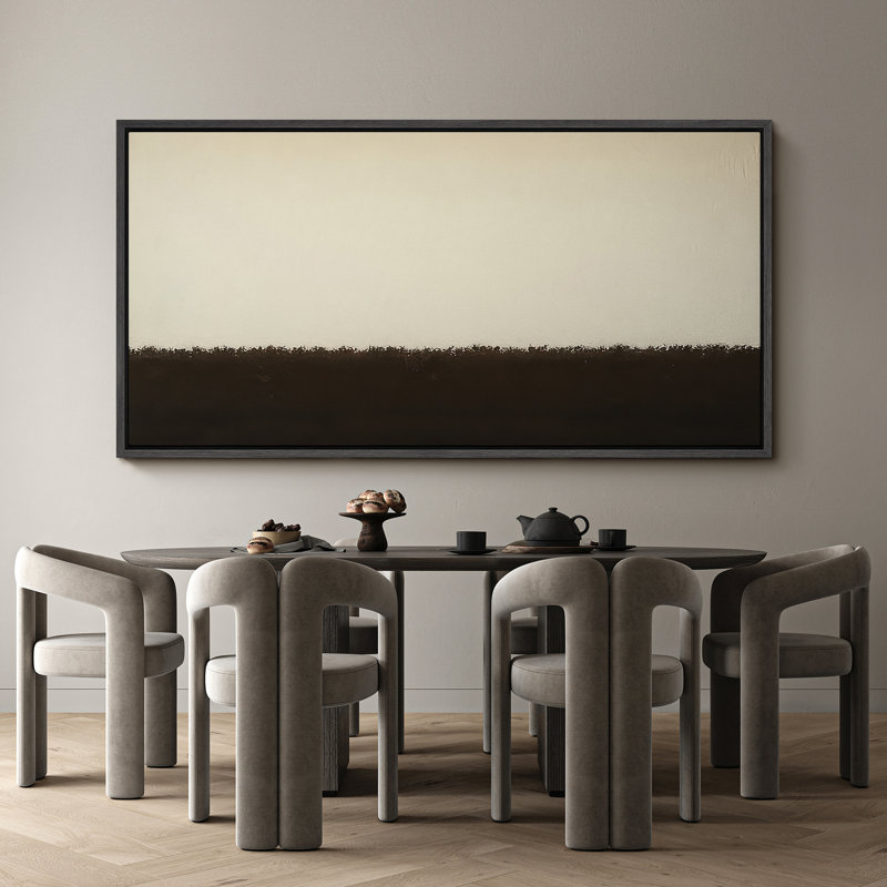 Grande impression sur toile encadrée, impression de paysage abstrait pour la décoration intérieure moderne, Noir