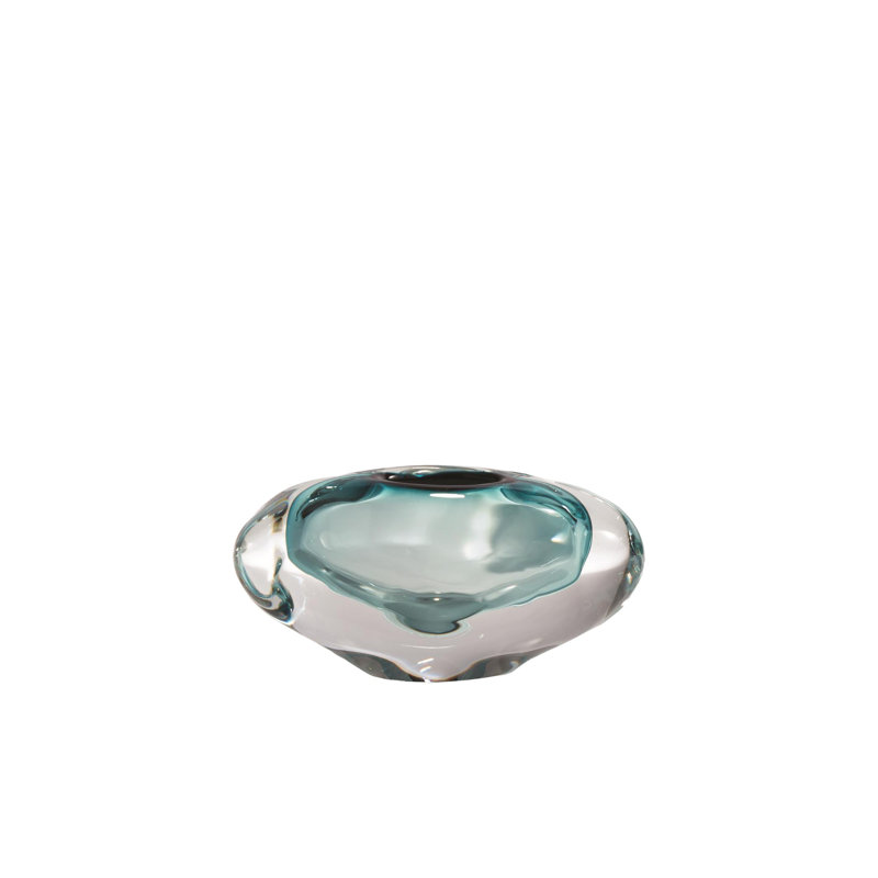 Abstract Bean Vase-Persimmon-Lg, Blue, 4" H x 4" W x 8.75" D