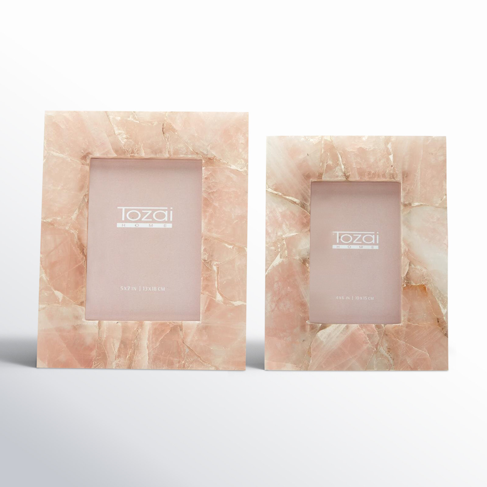 Stone Embossed Picture Frame - Set of 2, Pink