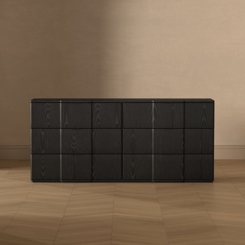 Commode double 6 tiroirs Clive, Noir