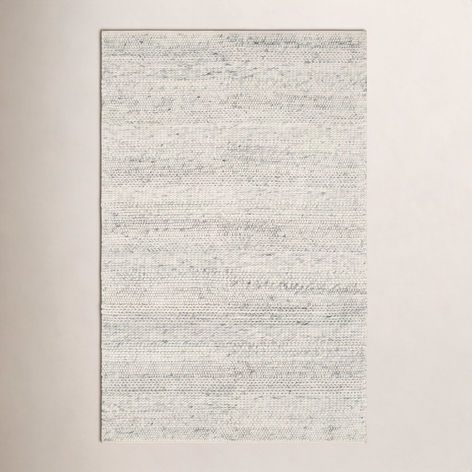 Zekia Beige Gray Flatweave Wool Rug, Rectangle 9' x 13'