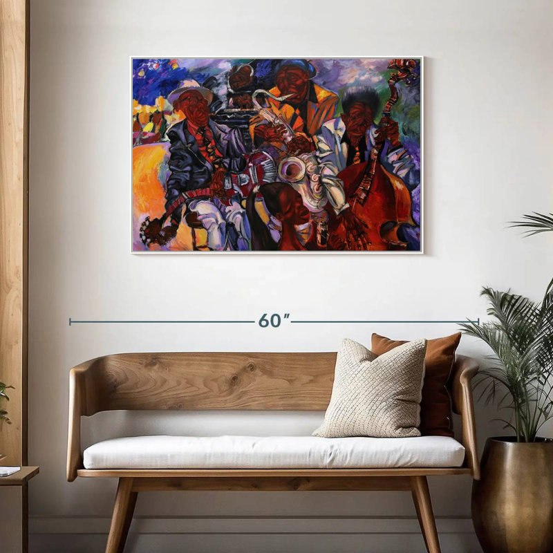 Jazz Band artistes, Cadre flottant blanc, 43 po x 29 po