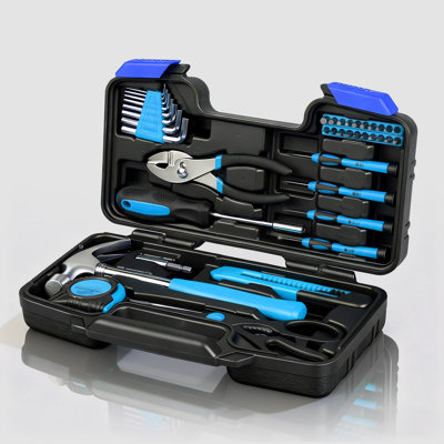 39 Piece Household Tool Set, Essential Home Repair Set With Storage Case For Home Garage Dormitory