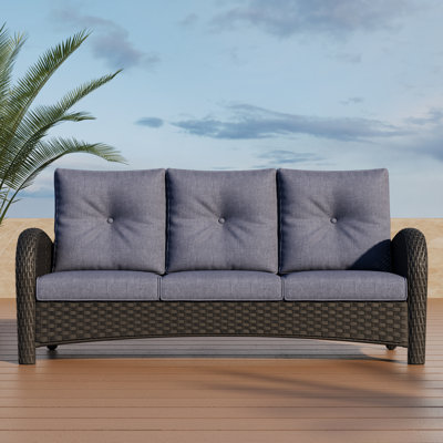184.9cm Wide Metal Patio Sofa with Cushions