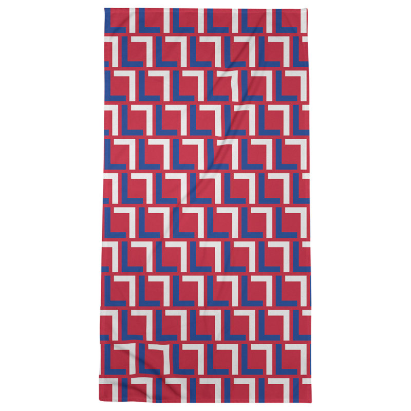 Bath Towel, Red/Blue/White