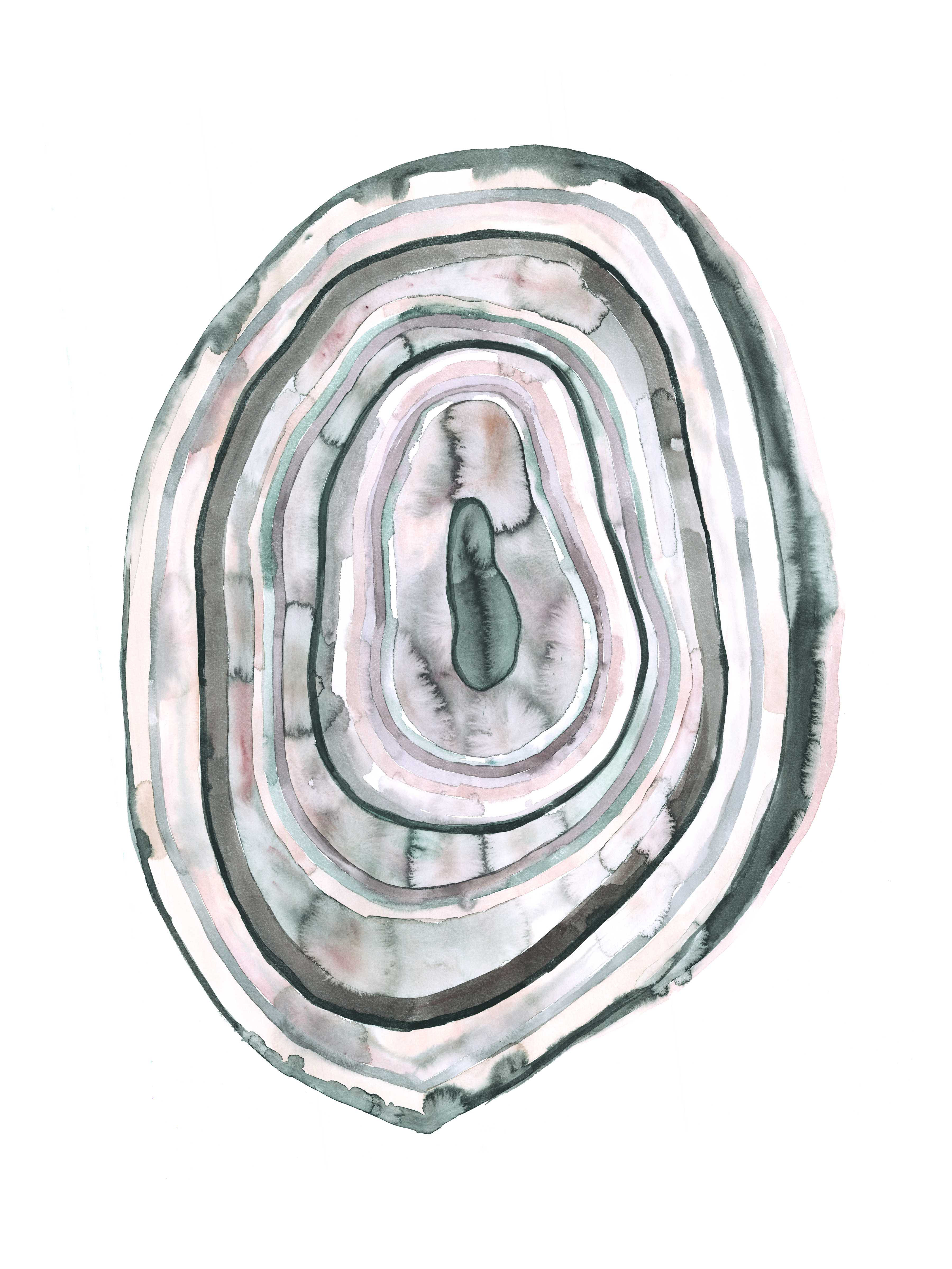 Orren Ellis Agate Slice Neutral - Wrapped Canvas Drawing Print | Wayfair