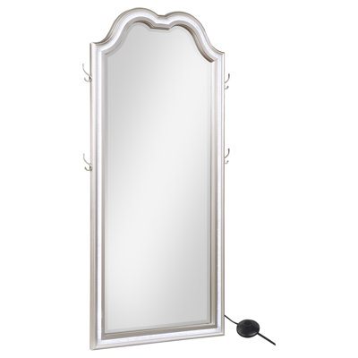 Keyson Full Length LED Light Floor Mirror Silver Oak