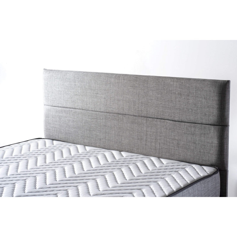 Ultra Firm Orthopedic Mattress, 35.4 x 74.8 x 8.3 inches | Jacquard Fabric Cover, Multi Spring System, Silicon Fibre, Edge Support Foam | Stylish Chevron Design, White & Grey, Assembled, Comfort & Support