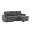 Lit de luxe en chenille 3 gris avec lit escamotable, éclairage d'appoint à DEL et table rétractable contemporaine à 3 fonctions, table, éclairage-2136938155