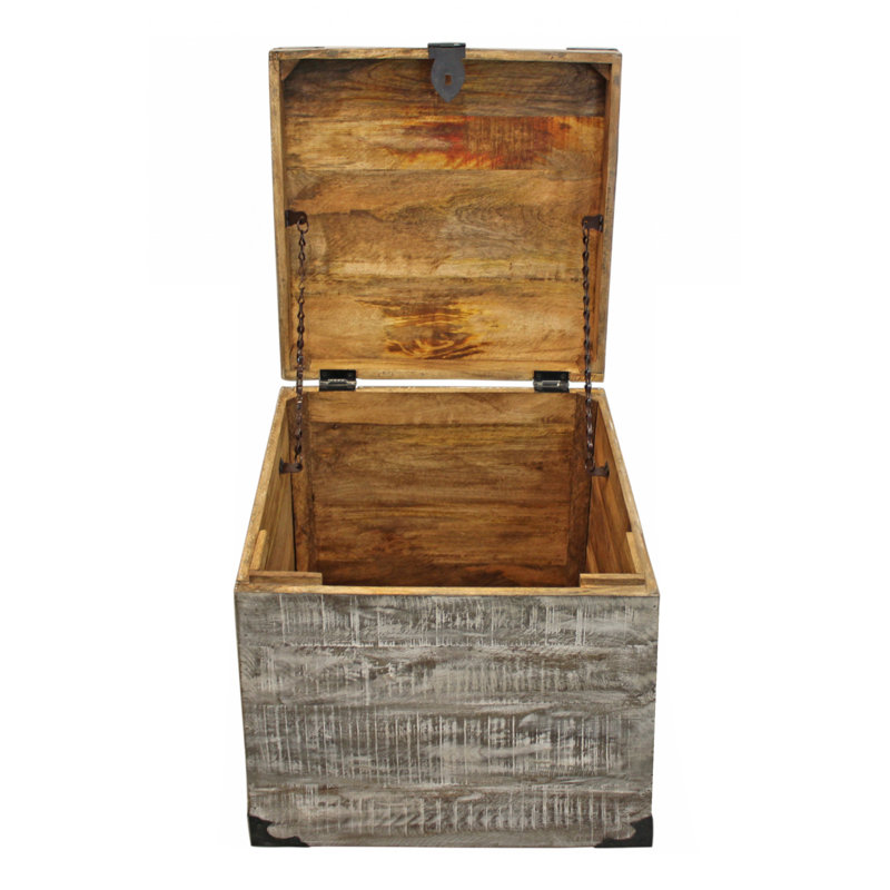 Transitional 20" Gray Solid Wood Square End Table