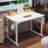 Home Office Computer Desk With LED Lights For Small Spaces, Study Writing Desk With Storage Bag And Headphone Hook-1753726533-1753726532