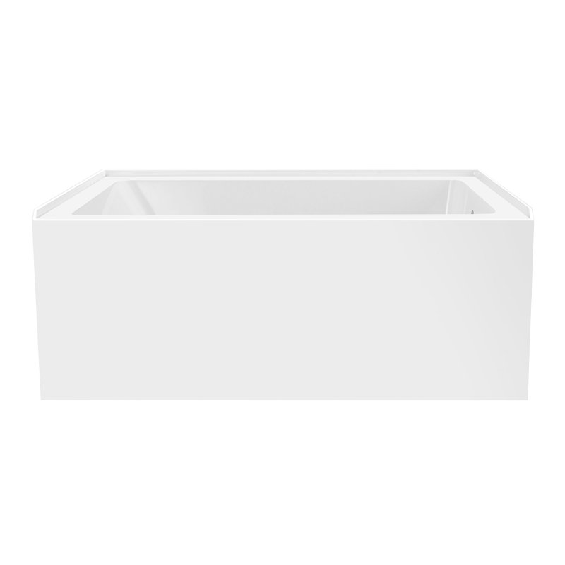 Kingston Brass Aqua Eden 54-Inch Acrylic Rectangular 3-Wall Alcove Tub, Right