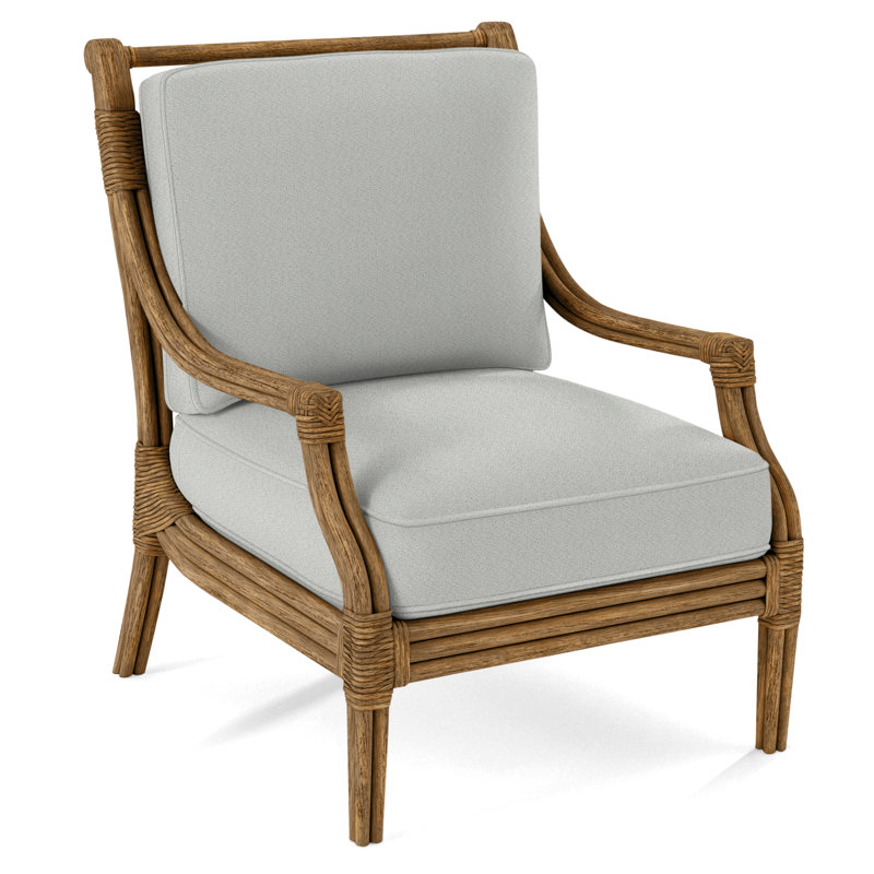 Fauteuil l 32 po Inveron, À gros carreaux bleus; 0120-61, Miel