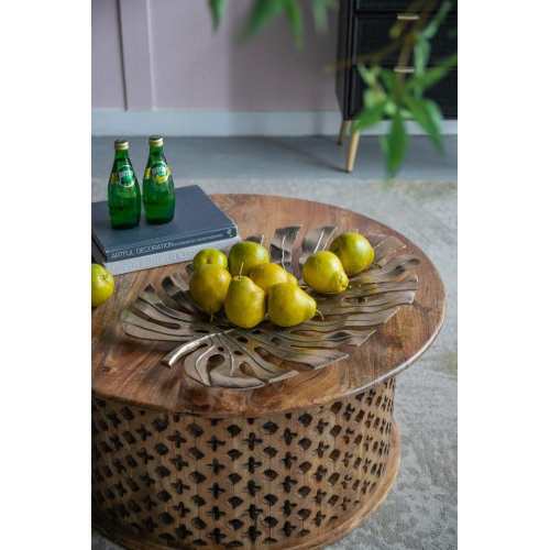 Décoration murale botanique moderne en feuille d'or Monstera or 24,8 po, H 2 po x l 17,3 po x P 24,8 po