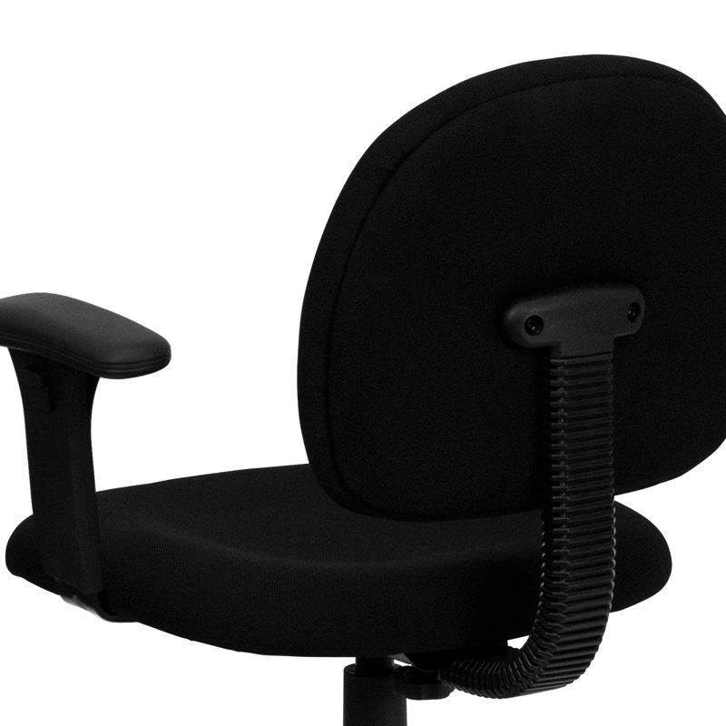 Chaise de travail , Noir, Accoudoirs réglables
