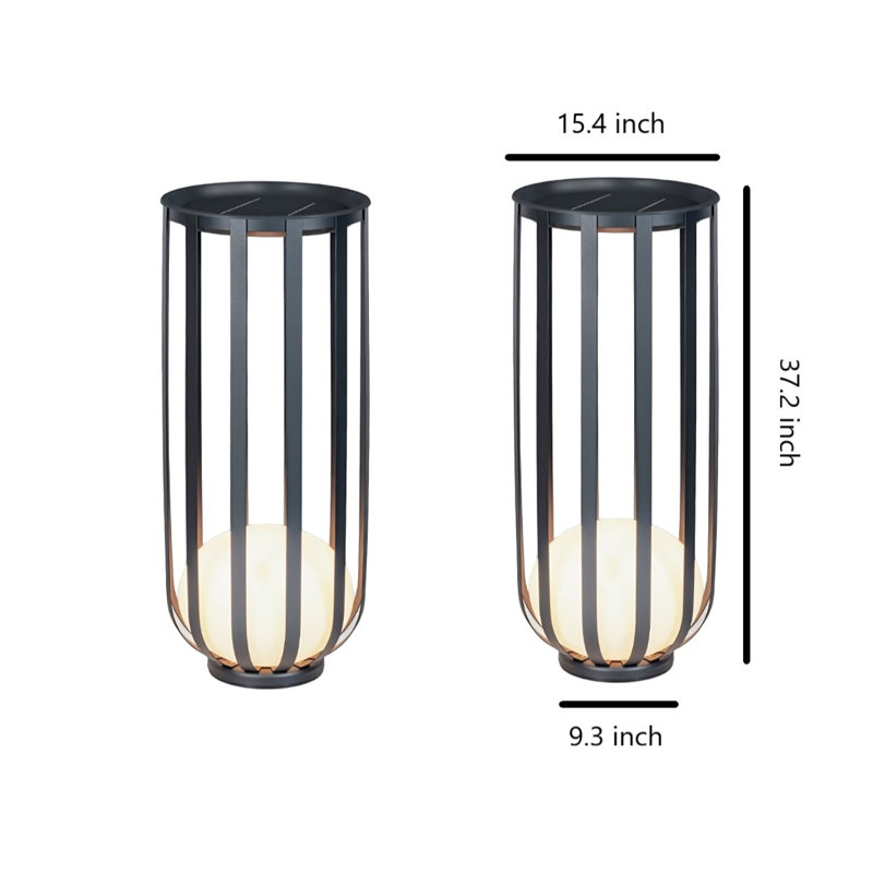 Solar Powered Integrated LED Color Changing Outdoor Floor Lamp, 37.2" H x 9.3" W x 9.3" D