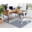 Tapis intérieur / extérieur en polyester tissé à la machine rectangle bleu / blanc-1318501586