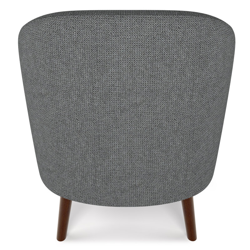 Thorne 30"W Upholstered Contemporary Accent Chair with Curved Back and Removable Foam Cushion, Shadow Gray