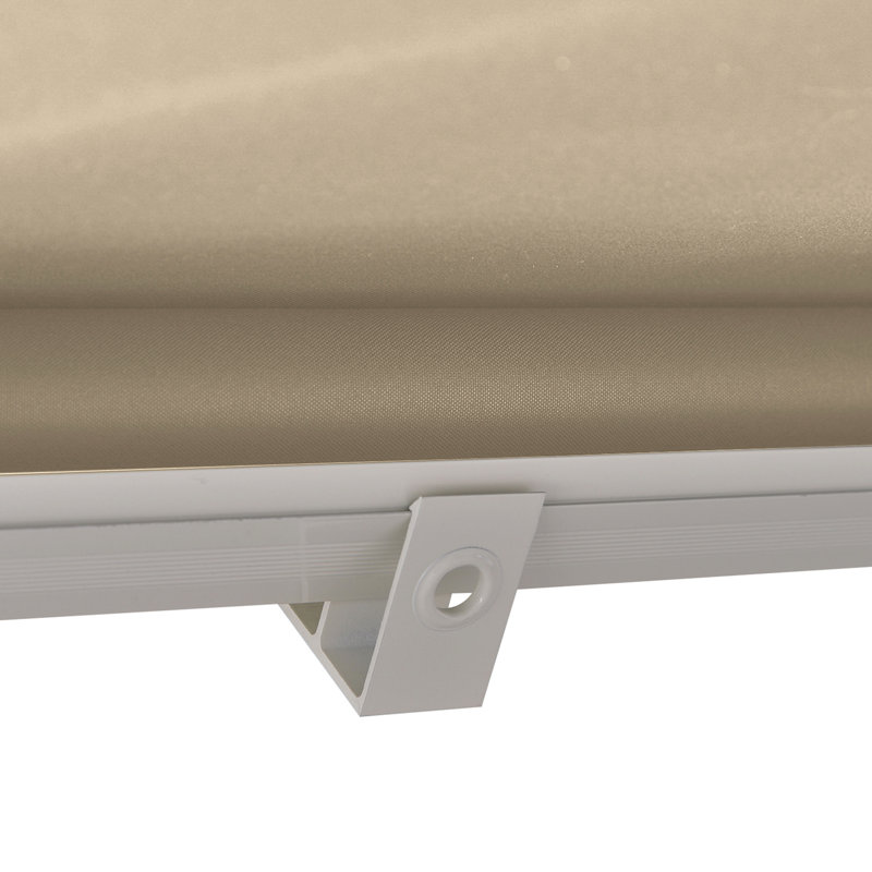 Patio Sun Shade Awning For Outdoor, 6' Drop Arm Retractable, Resistance, Strong Aluminum Hardware, Creamy White Manual Balcony, , Protected,