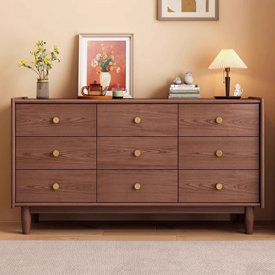 Armoire d'appoint en noyer massif et bois manufacturé
