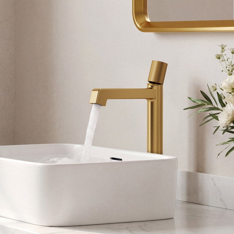 Robinet de lavabo de salle de bain à un trou, robinet de lavabo de salle de bain à poignée simple avec ensemble de drain