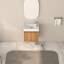 Meuble-lavabo mural de 16 po, bois massif, lavabo en résine blanche, structure, petite surface réversible à l'épreuve des taches, installation rapide