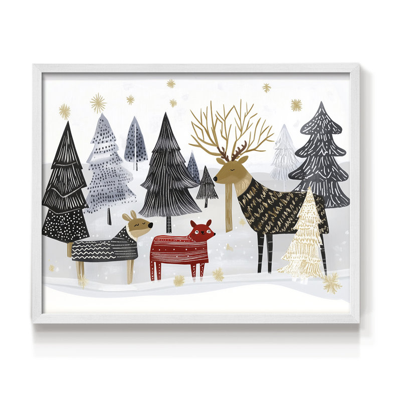 Chirstmas Art-CLXV -Framed Print - Restickable, H 22 po x l 28 po, Blanc