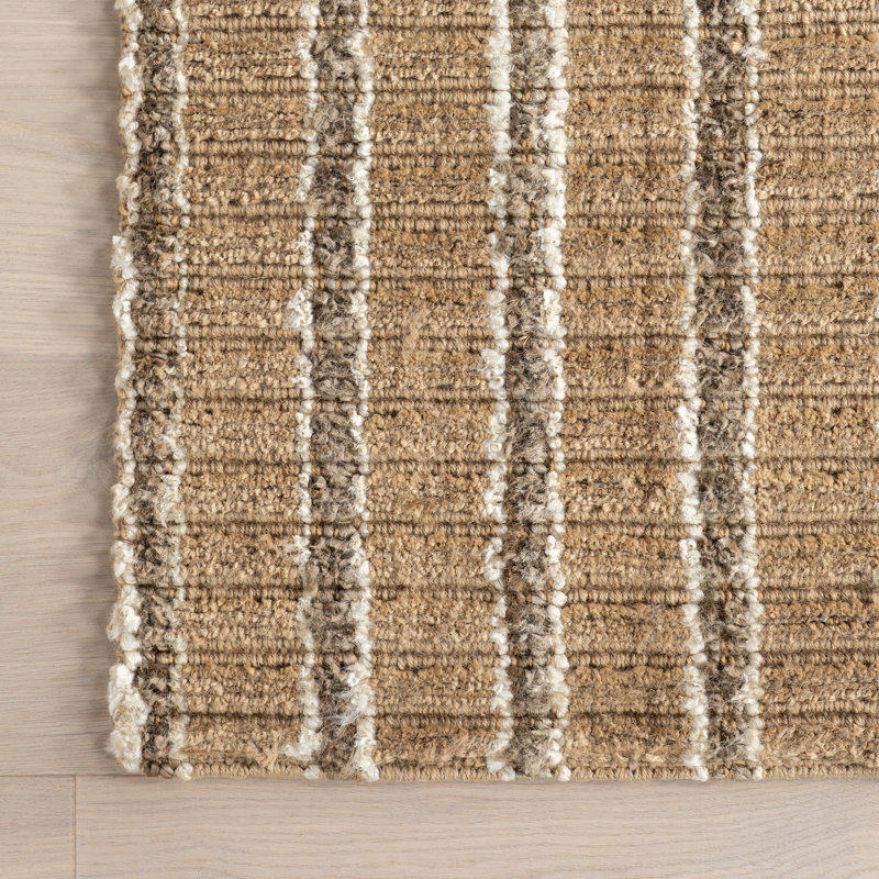 Tapis rayé en jute Violeta, Rectangle 48 po x 72 po
