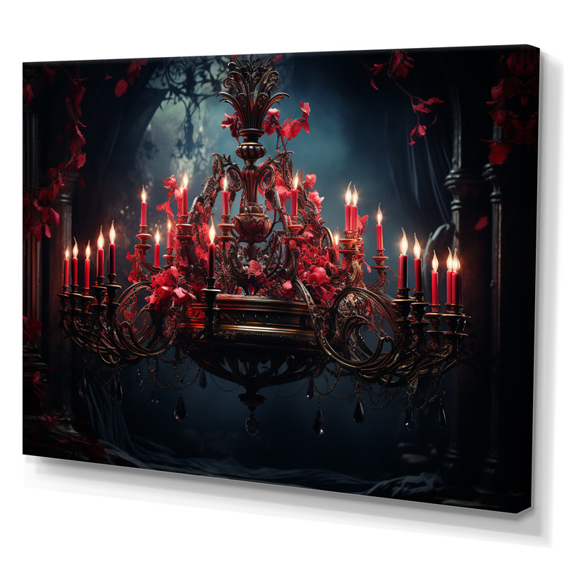 Lustre rouge gothique Grace - art mural lustre, Toile tendue, H 16 po x l 32 po x P 1 po