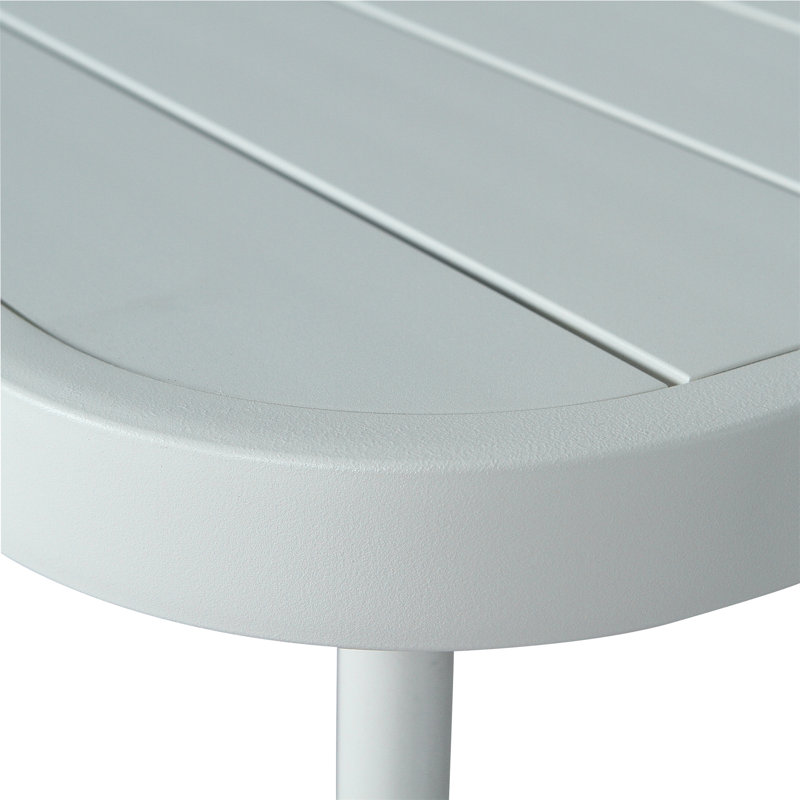Ensemble de 4 pièces en acier Mariano,  Blanc cassé, Gris, 4 pièces: table, canapé, 2 chaises