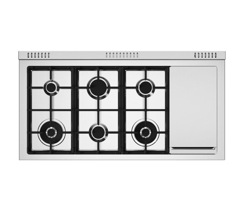 Master Series All-Gas Range 48" - 6 Burners + Electric Griddle - Gas Oven, Stainless Steel, Liquid Propane