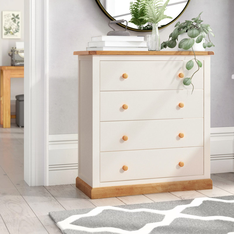 Caton 90 cm W Chest of 4 Drawers, White