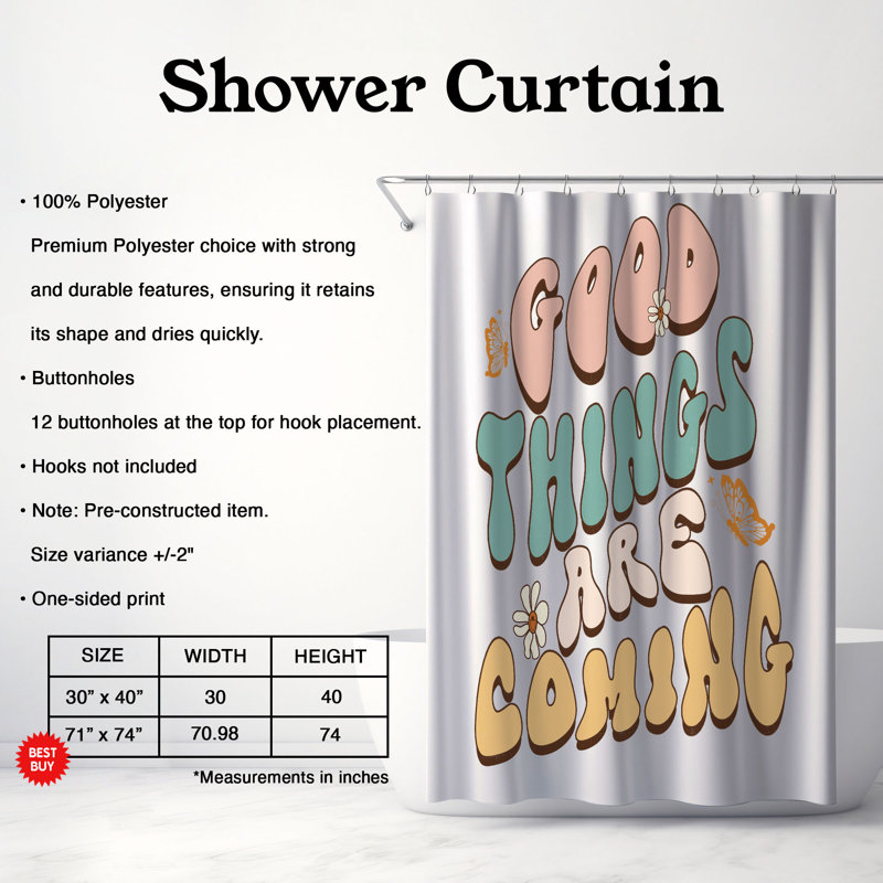 Tashyla Shower Curtain, 74"H x 71"W