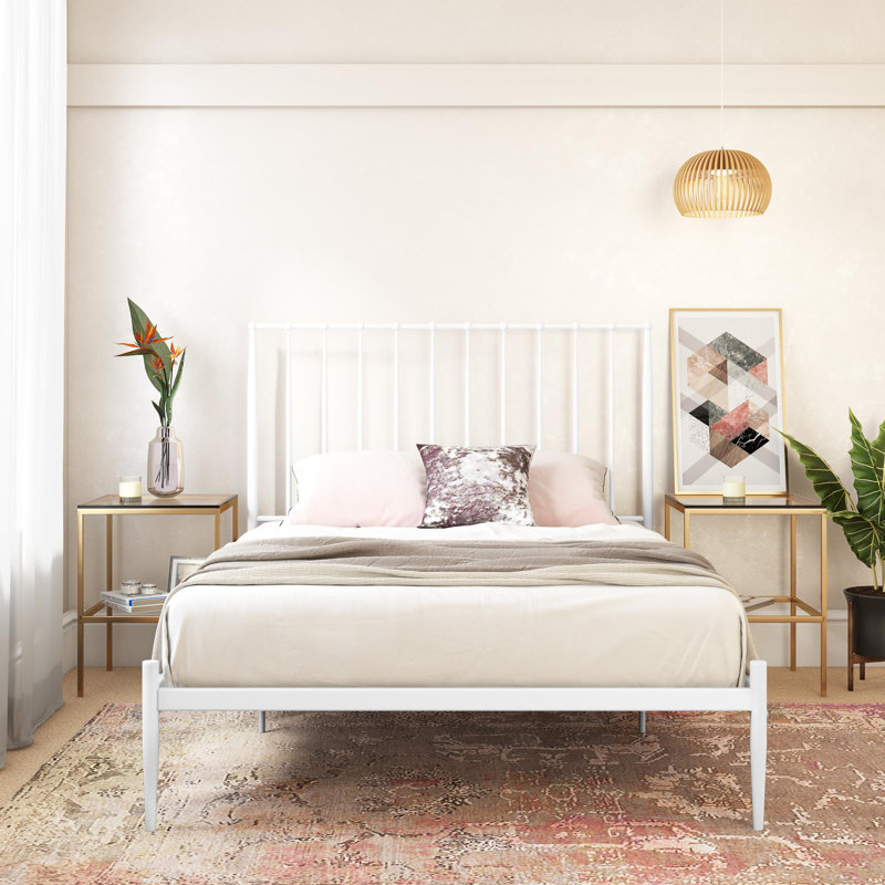 Wolak Metal Bed, Double (4'6), White